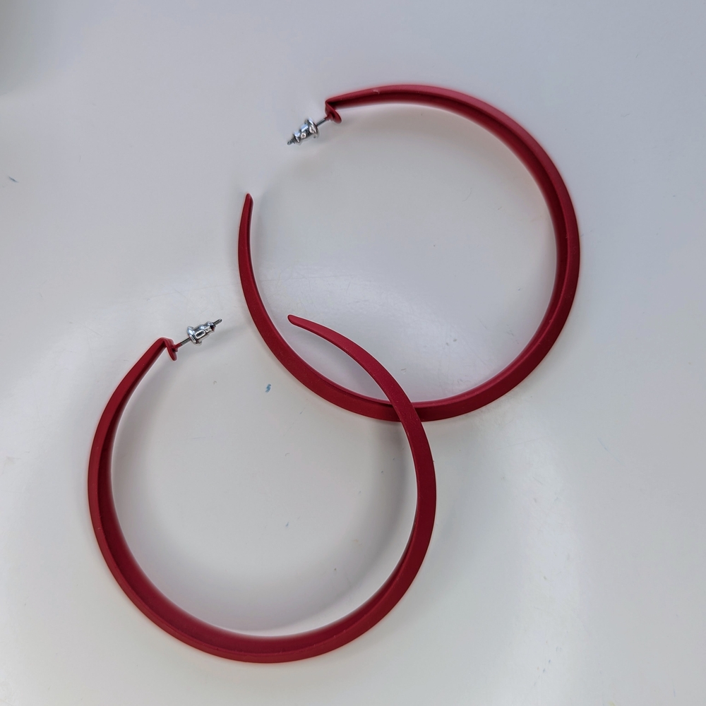 Elegant Red Hoop Earrings